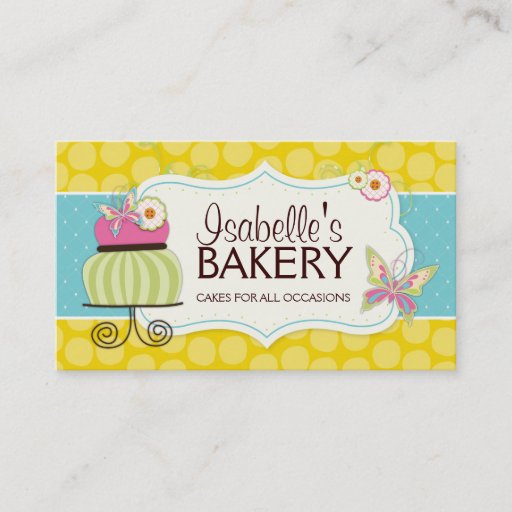 Customizable Whimsical Bakery Business Card