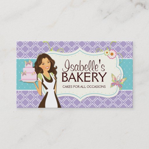 Customizable Whimsical Bakery Business Card