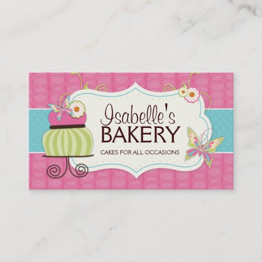Customizable Whimsical Bakery Business Card