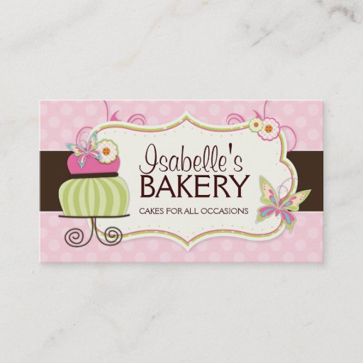 Customizable Whimsical Bakery Business Card