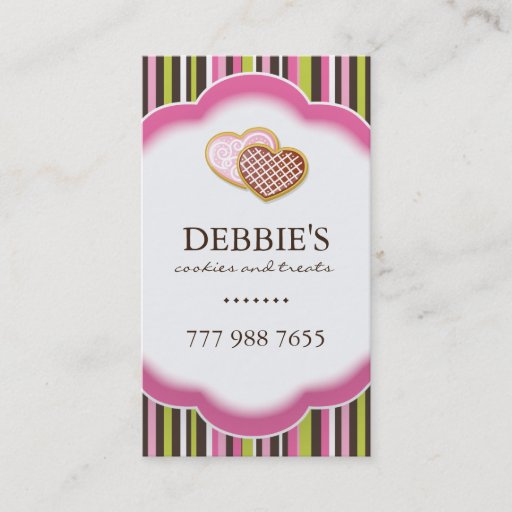 Customizable Whimsical Bakery Business Cards