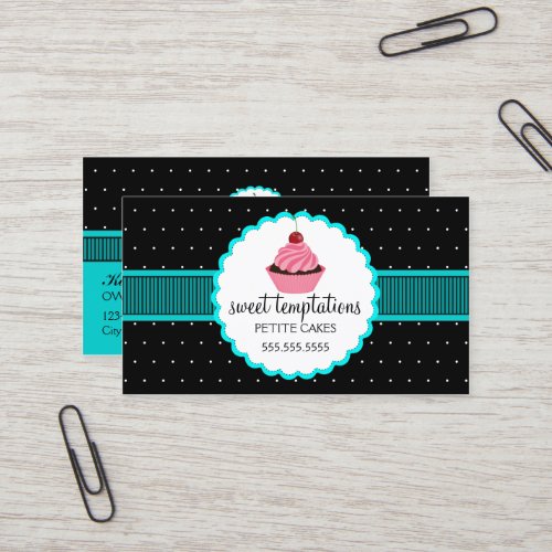 Whimsical Bakery Cupcake Business Cards