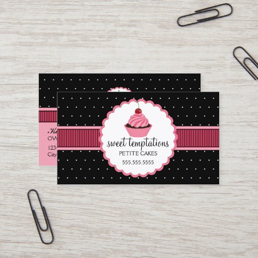 Customizable Whimsical Bakery Cupcake Business Cards