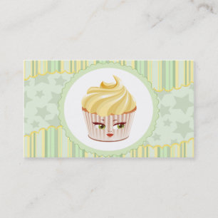 Whimsical Bakery Cupcake Business Card