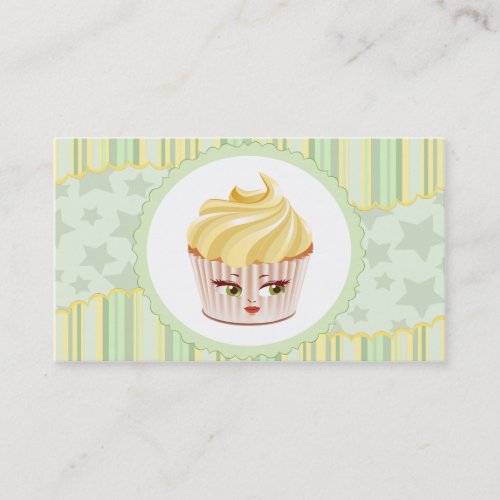 Whimsical Bakery Cupcake Business Card