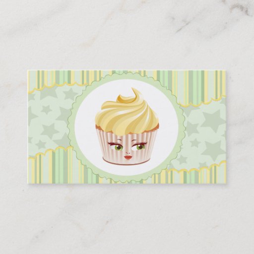Customizable Whimsical Bakery Cupcake Business Card