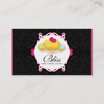 Whimsical Bakery & Cupcake Business Card by paper_robot at Zazzle