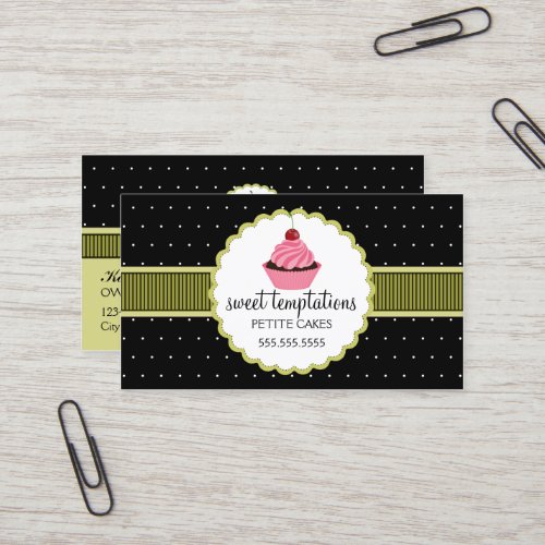 Whimsical Bakery Cupcake Business Cards