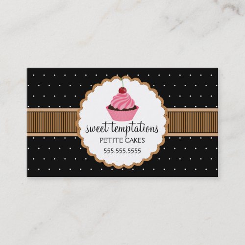 Whimsical Bakery Cupcake Business Cards