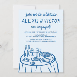Whimsical Balcony Dinner Custom Engagement Party Invitation