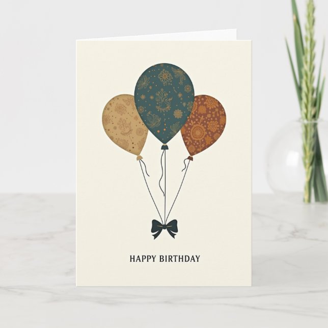 Whimsical Balloon Pattern Card (Front)