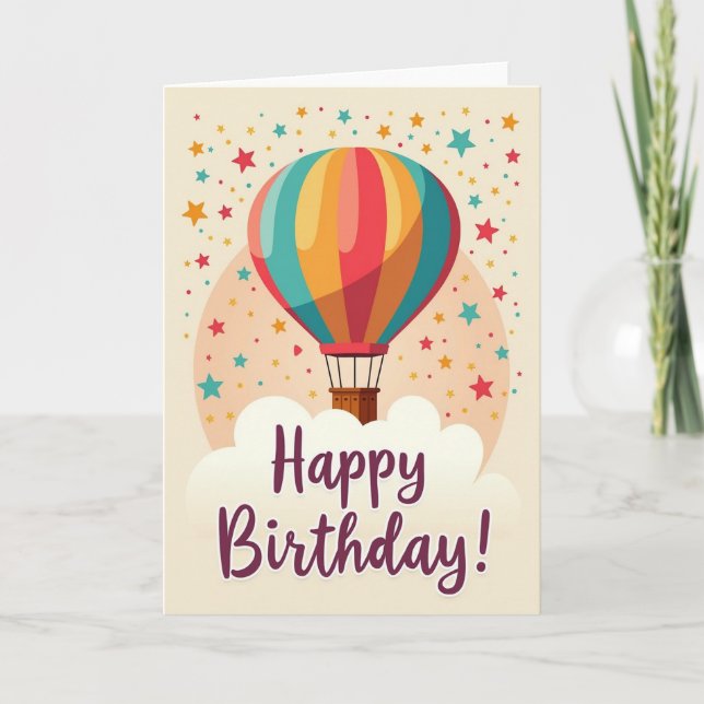 Whimsical Balloon Star Card (Front)