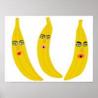 Whimsical Banana Trio Art