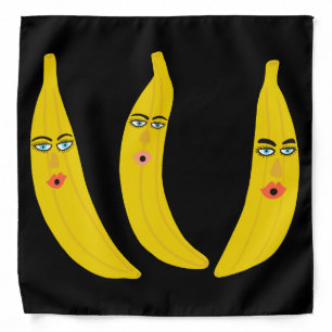 Whimsical Banana Trio Bandana