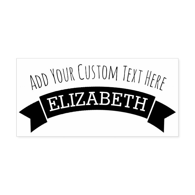 Whimsical Banner with Custom Text and Name Self-inking Stamp (Design)