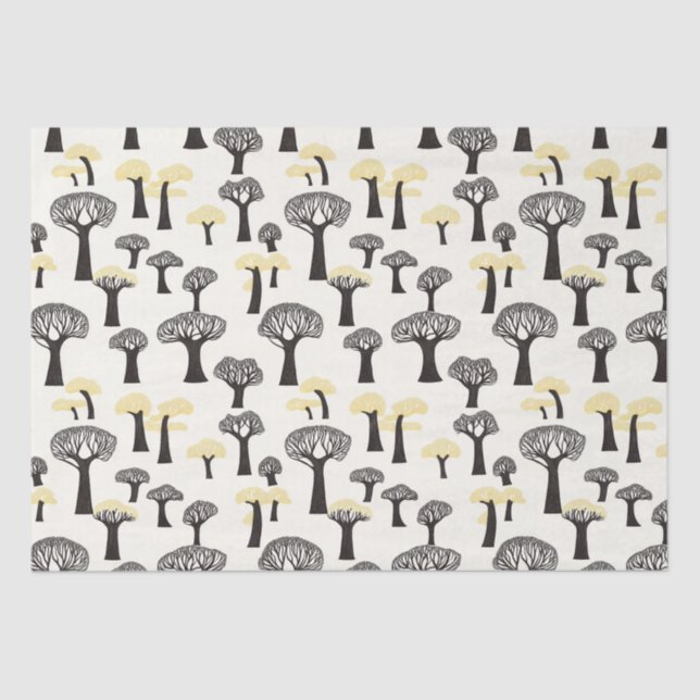 Whimsical Baobab Tree Pattern Tissue Paper (Front)