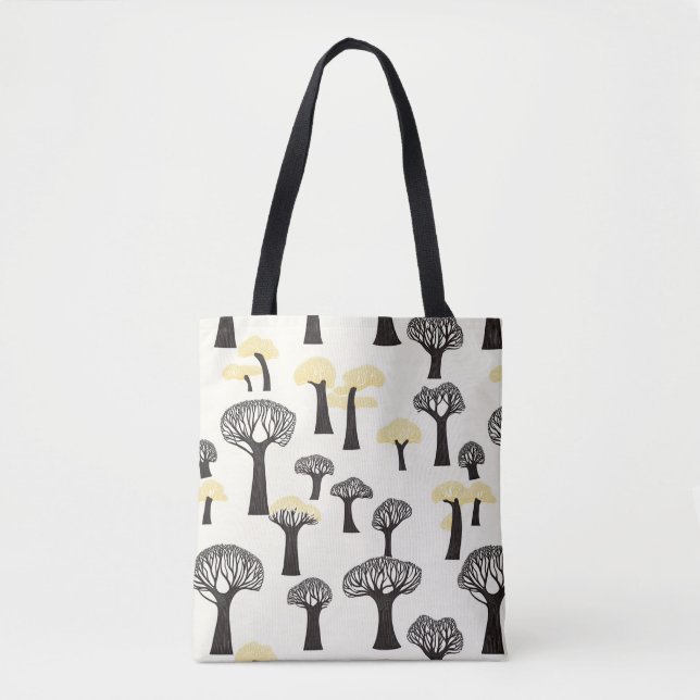 Whimsical Baobab Tree Pattern Tote Bag (Front)