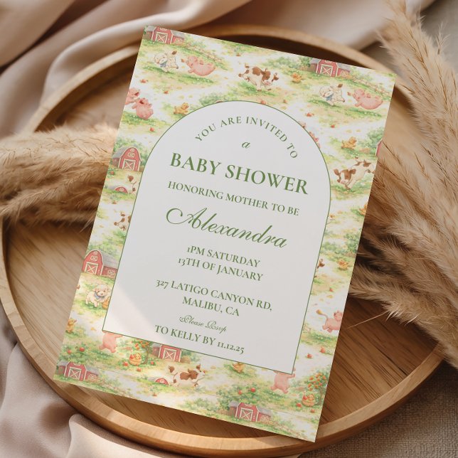 Whimsical Barnyard Garden Baby Shower Invitation (Creator Uploaded)