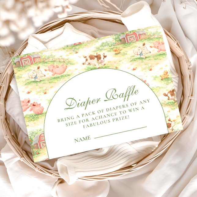 Whimsical Barnyard Garden Diapper Raffle Enclosure Card (Creator Uploaded)