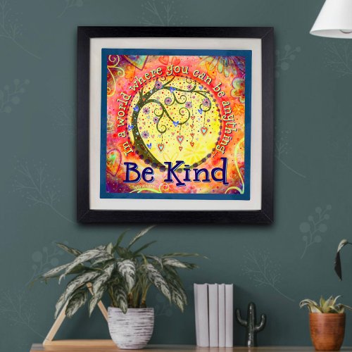 Whimsical Be Kind Inspirational Kindness School Poster