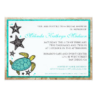 Whimsical Beach Bridal Shower  Invitations