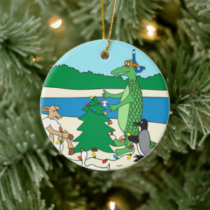 Whimsical Beach Christmas Ornament