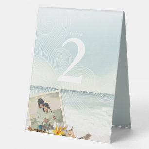 Whimsical Beach Photo Table Tent Sign