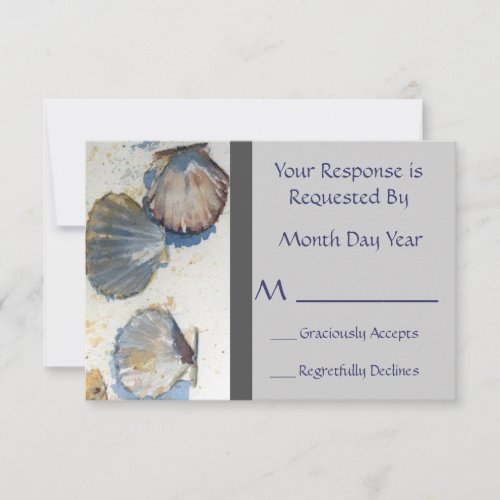 Whimsical Beach Shells reception Reply Card