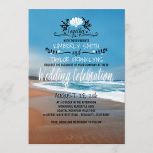 Whimsical Beach Wedding Invitation