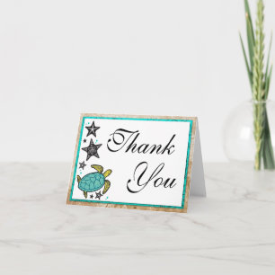 Whimsical Beach Wedding Thank You Card