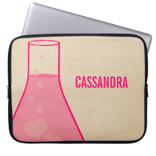 Whimsical Beaker Electronics Sleeve, Pink Laptop Sleeve