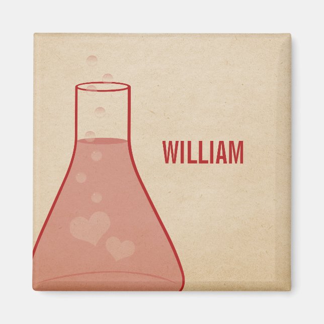 Whimsical Beaker Magnet, Red Magnet (Front)