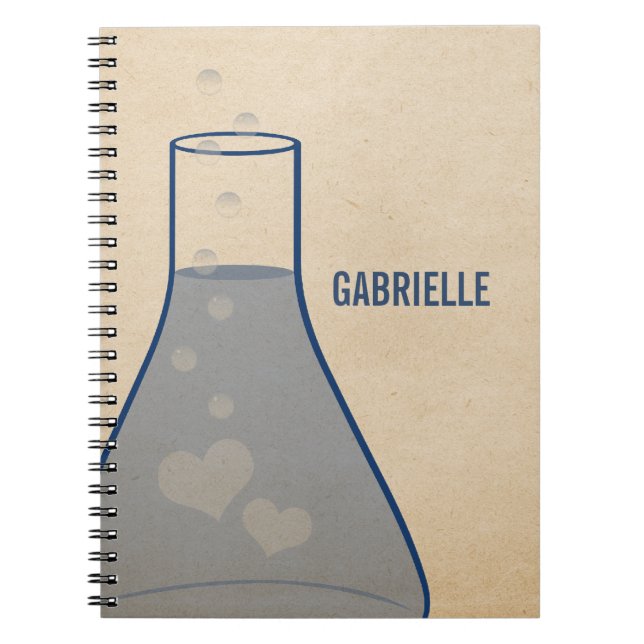 Whimsical Beaker Notebook, Blue Notebook (Front)