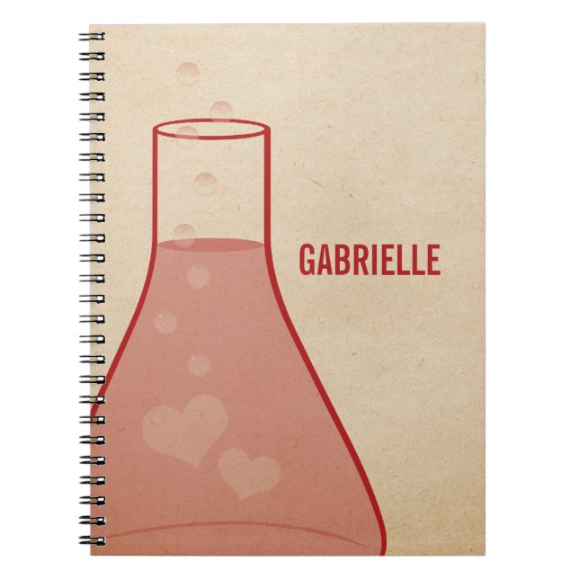 Whimsical Beaker Notebook, Red Notebook (Front)