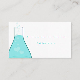 Whimsical Beaker Place Cards, Aqua Card