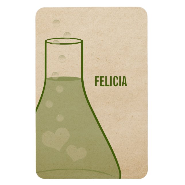 Whimsical Beaker Premium Magnet, Green Magnet (Vertical)