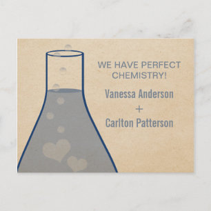 Whimsical Beaker Save the Date Postcard, Blue Announcement Postcard