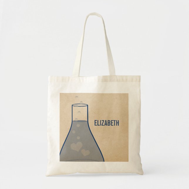 Whimsical Beaker Tote Bag, Blue Bag (Front)