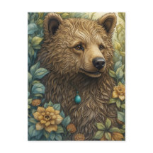 Whimsical Bear in Forest