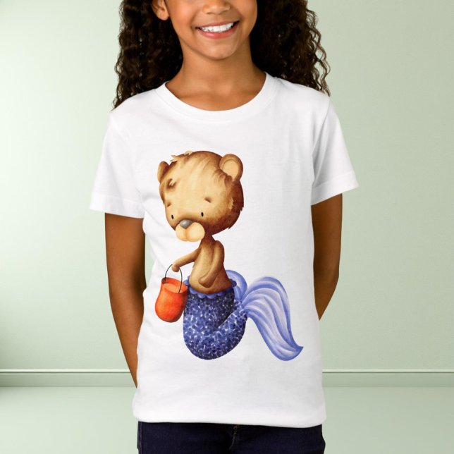Whimsical Bear Mermaid Halloween Kids T-Shirt (Creator Uploaded)