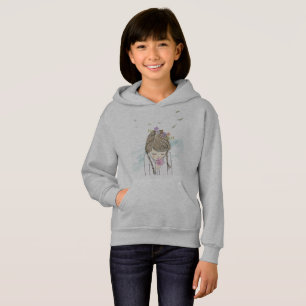 Whimsical Bear on Bicycle Girls' Hoodie - Fun 