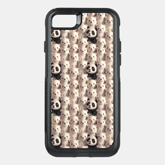Whimsical Bear Pattern Otterbox iPhone Case (Back)