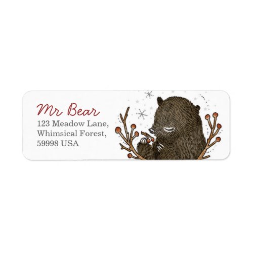 Whimsical Bear Return Address Label