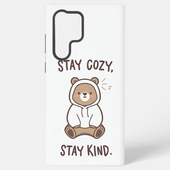 Whimsical Bear with Positive Kindness Quote Samsung Galaxy Case (Back)