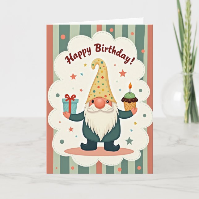 Whimsical Bearded Birthday Card (Front)