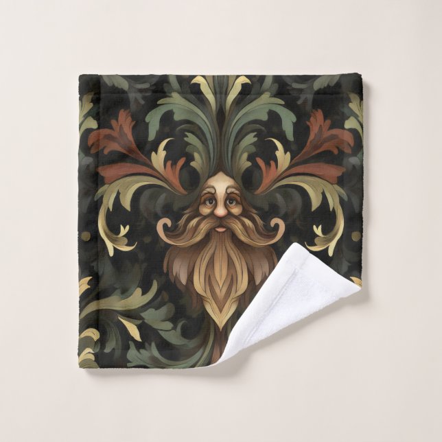 Whimsical Bearded Guardian Bath Towel Set (Wash Cloth)