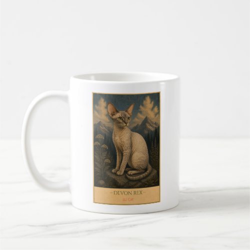Whimsical Beauty: Devon Rex Coffee Mug
