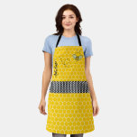 Whimsical Bee And Honeycomb Personalized Apron at Zazzle