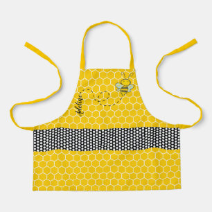 Whimsical Bee and Honeycomb Personalized Apron