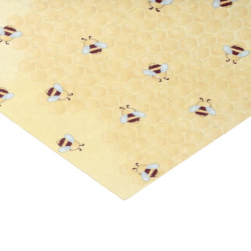 Whimsical Bee and Honeycomb Yellow Tissue Paper